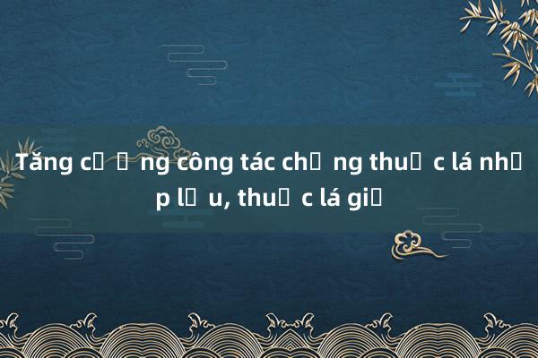 Tăng cường công tác chống thuốc lá nhập lậu， thuốc lá giả