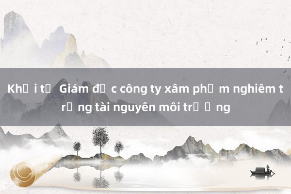 Khởi tố Giám đốc công ty xâm phạm nghiêm trọng tài nguyên môi trường